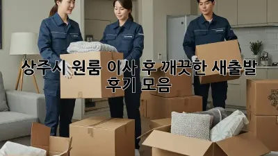 상주시 원룸 이사 후 깨끗한 새출발! 후기 모음