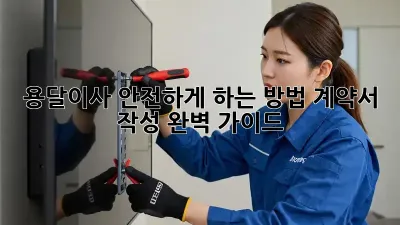 용달이사 안전하게 하는 방법: 계약서 작성 완벽 가이드